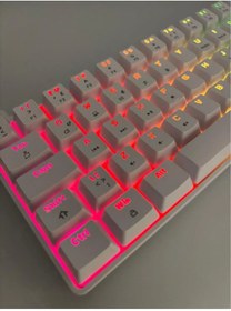 Resim silabor T60 Beyaz Renk Kırmızı Switch Mekanik Driverlı Renkli Işıklı Rgb Klavye Mini Q Gaming Keyboard 
