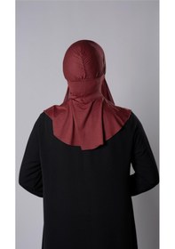 Resim Hürrem Bone Bordo Pratik Hazır Geçmeli Şal Şifon Kumaş Hijab Bone 3009 16 