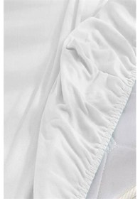 Resim 4 Adet 40 X 80 + 10 Cm Anne Yanı Lastikli Penye Kumaş Bebek Çarşafı-beyaz 