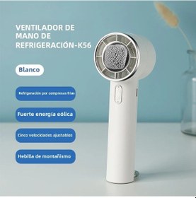 Resim Taşınabilir El Tipi Vantilatör 100 Ayarlanabilir Hız Yüksek V K56 Soğuk Kompres 