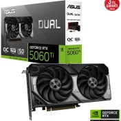 Resim 16 GB Asus DUAL-RTX5060TI-O16G Rtx 5060TI Gddr7 128BIT Dlss4 Ekran Kartı 