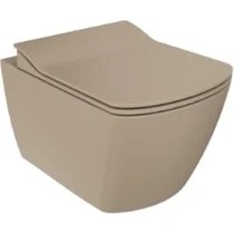 Resim Belirtilmemiş Creavit EG321 Elegant Rim-Off Kanalsız Duroplast Yavaş Kapanan Klozet Kapaklı Mat Cappucino Set Mat Cappucino 