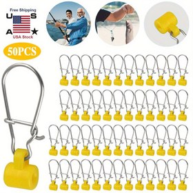 Resim 50 adet Ağır Hizmet Balık Ağırlıklı Kaydırıcı, Paslanmaz Çelik Balık Hattı Bulucu Kaydırıcı, Açık Hava Balıkçılık Aksesuarları 