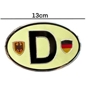 Resim gcstore D Alüminyum Yapıştırma Oval Etiket Arma Krem Zemin 