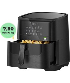 Resim 7 Litre Akıllı Yağsız Fritöz, Siyah, Sağlıklı Pişirme Keyfi 