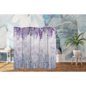 Resim dbsanat Kelebekler ve Doğa Temalı Özel Tasarım Paravan Room Divider 180 x 200 cm 