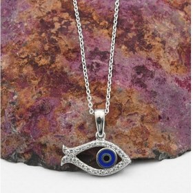 Resim Nazar Boncuğu Kolye - Nazar Boncuklu - Göz Kolye 925 Ayar Gümüş 901279 