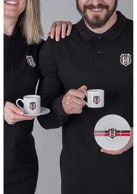 Resim Neva N3423 Beşiktaş Lisanslı Çizgili 2'li Kahve Fincan Takımı-Bjk 