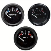 Resim Araba Ölçer 12V Otomobil Araba Göstergesi 2in/52mm Su Sıcaklığı Siyah Kabuklu Araba Ölçer Sensörlü Su Sıcaklığı Kabuk Rengi Rastgele 