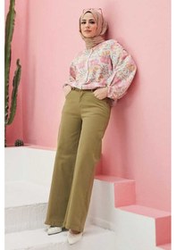 Resim 1152-Parça Boyalı Pantolon Haki Çok Renkli 