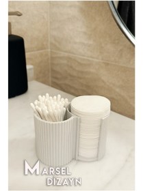 Resim Modern Ve Şık Makyaj Organizeri - 2 Bölmeli - Beyaz Beyaz 