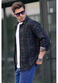 Resim Madmext Vizon Desenli Regular Fit Erkek Gömlek 6722 Vizon 