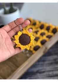 Resim Amigurumi Ayçiçeği Anahtarlık 5 Adet 