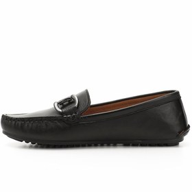 Resim Gönderi(r) Kadın Siyah Tokalı Rok Hakiki Deri Comfort Loafer 