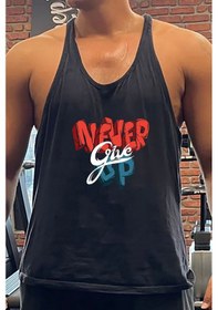 Resim Bluu 3d Gym Fitness Tank Top Sporcu Atleti Siyah 