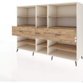 Resim Kronos Dolap 9 Raflı 3 Çekmeceli 220x59x163 Aytaşı-çam Atlas Çam - Aytası 