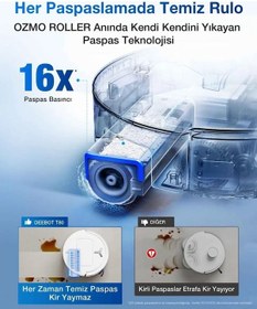 Resim Ecovacs T80 18.000 Pa Omni Robot Süpürge Beyaz 