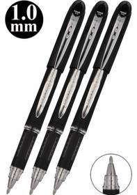 Resim Siyah İmza Kalemi 3 Adet Uniball Jetstream 1.0 Mm Pilot Kalem Sx-210 Hızlı Yazı Kalemi Roller Uçlu Likit Mürekkepli 