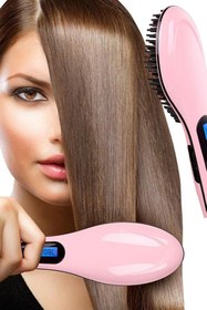 Resim TechnoStation Profesyonel Elektrikli Saç Düzleştirici Tarak Fast Hair Straightener Düzleştirici Pembe Tarak 