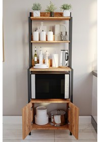 Resim Eva Çok Amaçlı Dolap Mutfak Bangosu Mikrodalga Fırın Mini Fırın D 