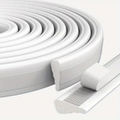 Resim Köpük Benzeri Plastik Hava Sızdırmazlık Contası - Ağır Hizmet Tipi Beyaz/Gri Ses Yalıtımı, Rüzgar Engelleyici & Gürültü Azaltıcı Kapı/Pencere Aralık Dolgusu, Yapışkanlı Kapı Çerçevesi Yalıtımı, Kolay Kurulum 