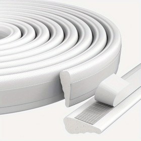 Resim Köpük Benzeri Plastik Hava Sızdırmazlık Contası - Ağır Hizmet Tipi Beyaz/Gri Ses Yalıtımı, Rüzgar Engelleyici & Gürültü Azaltıcı Kapı/Pencere Aralık Dolgusu, Yapışkanlı Kapı Çerçevesi Yalıtımı, Kolay Kurulum 