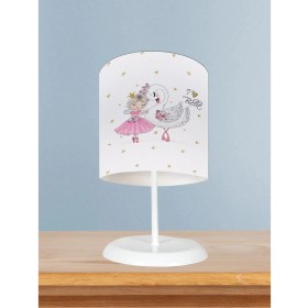 Resim Bebek ve Çocuk Odası Balerin Kız ve Kuğu Deseli Abajur 