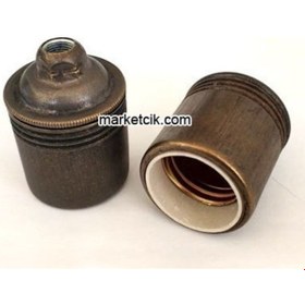 Resim Marketcik Düz Eskitme Metal E27 Duy Dekoratif Avize Duylar 