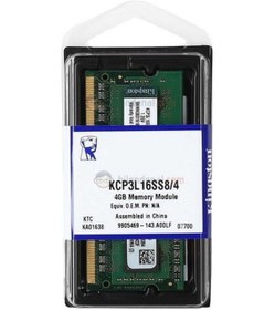 Resim Kingston KCP3L16SS8/4 4GB DDR3 1600 MHz SODIMM Notebook Bellek 