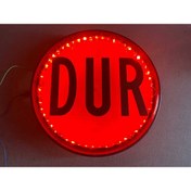 Resim Genel Markalar DUR LEVHASI YUVARLAK LEDLİ SERVİS ARAÇLARINA YÖNETMELİĞE UYGUN IŞIKLI DUR TABELASI 