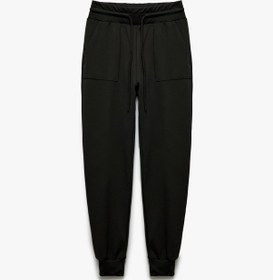 Resim Koton Yüksek Bel Rahat Kalıp Bağcıklı Cepli Jogger Eşofman Altı Siyah 5sak40213nk Siyah 