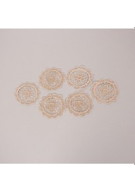 Resim Tığ Örgüsü Dantel 6'lı Bardak Altlığı 10 Cm Diğer 