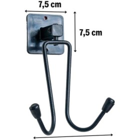 Resim Kendiliğinden Yapışkanlı Siyah Paslanmaz Metal Bornoz Ve Havlu As 