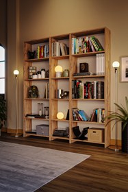 Resim Kzy Mobilya GENİŞ MONTESSORİ KİTAPLIK ATLANTİK ÇAM 