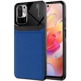 Resim Fibaks Redmi Note 10s Kılıf Parlak Sert Pc Deri Görünümlü Şık Tasarım Silikon 