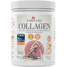 Resim TATLİNDA Collagen-Kolajen Hidrolize Tip 1, 2, 3, 5, 10 5 Vitamin 2 Mineral -312G 30 Servis 