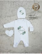 Resim yzc home size dair... İsimli Kız Bebek Tulum Şapka Eldiven Hastane Çıkışı %100 Pamuk 