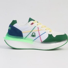 Resim Benetton İthal Beyaz Yeşil Kadın Spor Ayakkabı Bnı-10044 001 
