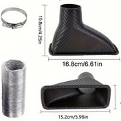 Resim Chuangyinshop Modifiye Karbon Fiber Kare Ağızlı Universal Hava Emiş Borusu 