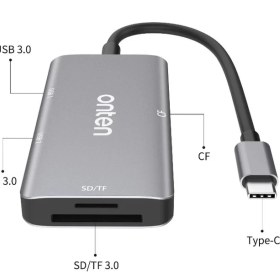 Resim UltraTekno Onten Serisi OTN-91182 Usb-C Çoklu Kart Okuyucu MacBook Tablet Pc Uyumlu Card Reader 