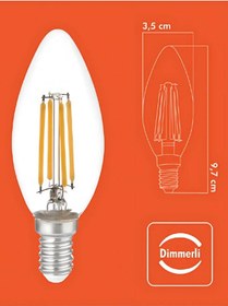 Resim Elektrikhouse Led Fılament Rustık Ampul Elkh-25 