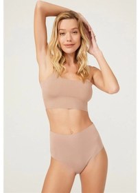 Resim Cottonhill Yüksek Bel Basic Lazer Kesim Kadın Bikini Külot-kahverengi Kahverengi 