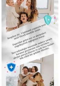 Resim Sineklik Yeni Nesil - 140x200cm - 3 Katmanlı Toz Polen Alerjen Pencere Filtresi-respilon Odera V.3.0 