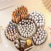 Resim 360° Dönebilen Büyük Kapasiteli Masa Organizatörü - Montaj Gerektirmeyen, Hafif Plastik Kalemlik, Çok Bölmeli Ev Ofis, Okul ve Sanatçılar İçin - Kalemler, Kurşun Kalem, Keçeler için Tasarım, Yerden Tasarruf Sağlayan Çalışma Alanı Organizeri, Dayanıklı Bölmeli Tutucu, Şık Yapı, Ofis Malzemeleri, El İşi Tutucu 