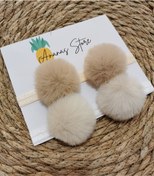 Resim Kız Çocuk bebek 2'li Peluş Ponpon Bandana Seti 