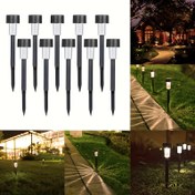 Resim 10 adet Güneşli Dış Mekan Yolu Lambaları, Plastik Güneş Enerjili LED Peyzaj Aydınlatması IP44 Su Geçirmez, Yarı Gömme Montajlı Yolu Ayırıcı Lambalar, Pergola / Çim / Bahçe için Beyaz / Sıcak Beyaz Işık, IP44 Su Geçirmez Aydınlatma | Şık LED Işık Direkleri | Dayanıklı Plastik İnşaat 