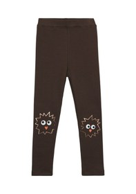 Resim Lovetti Kahverengi Kız Çocuk Crazy Eyes Baskılı Şardonlu Tayt 9347K017 Kahverengi 