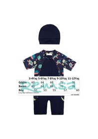 Resim Uv Korumalı Kısa Kollu Tulum Bebek Çocuk Yüzücü Mayo 1910 Koyu Lacivert Koyu Lacivert 