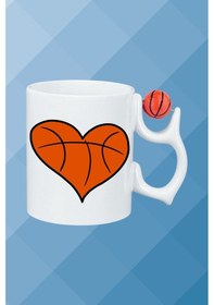 Resim Basketboll Toplu Basket Sever Kupa Bardak Çay Kahve Fincanı-9 Beyaz 