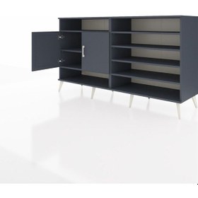 Resim Hyperion Konsol 7 Raflı 2 Kapaklı 176x44x99 Antrasit-antrasit Antrasit-antrasit 